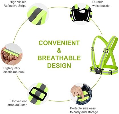 La coutume de bicyclette a brodé les ceintures réfléchissantes le gilet jaune que fluorescent de bout droit ceinture pour le cycliste