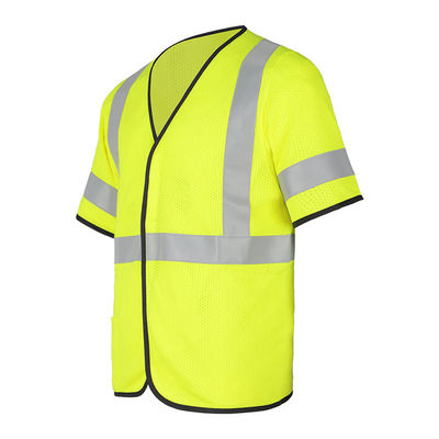 Habillement statique respirable de chemise de gilet de veste de visibilité élevée ignifuge de construction anti