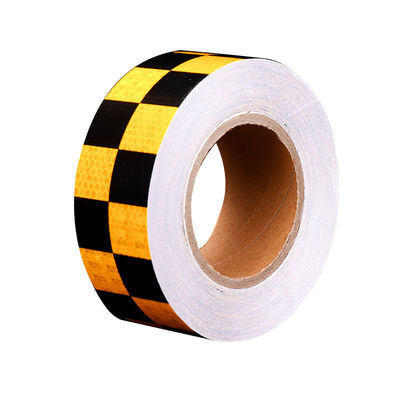 Rétro risque en matière de sécurité avertissant le jaune réfléchissant de noir de bande pour le PVC fort coloré d'adhérence de voitures