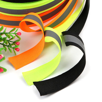 Avertissement de ruban tissé par chaussée réfléchie colorée de bande de sangle de polyester de pp