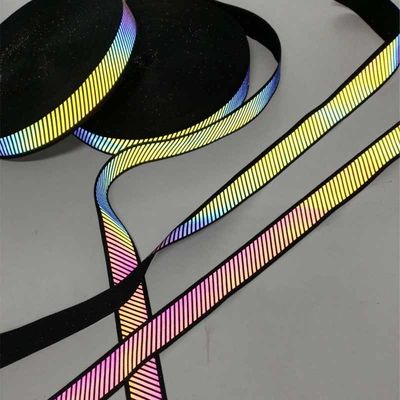 Gris argenté de sangle d'arc-en-ciel de sécurité de ruban d'orange réfléchissante en nylon de l'habillement 5cm