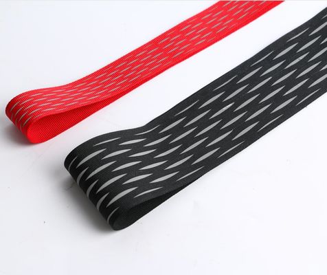 Nylon réfléchi de courroie élastique de sangle de jacquard tissé pour l'habillement de sac