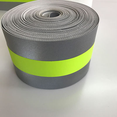 Couture sur bande réfléchissante d'avertissement Retardant la flamme jaune argent pour les vêtements de gilets de sécurité