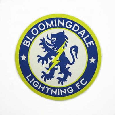Le laser fait sur commande a coupé des autocollants de vinyle marque fait sur commande tissé raccorde le fer du football sur la correction