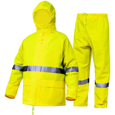 La veste de recyclage imperméable réfléchie des femmes avec Hood Motorcycle Outdoor Riding Split haut Vis Rain Suit