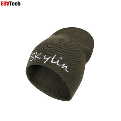 Réchauffeur réfléchi tricoté de tête de Beanie Cap Running Jacquard Embroidery