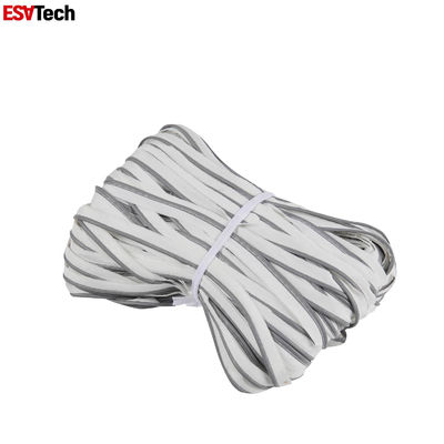 1 cm de tuyaux réfléchissants en argent de polyester avec corde de coton cousue sur bande