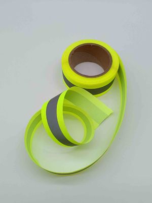 noir léger élevé fait sur commande de sangle de 50mm de vert réfléchi jaune fluorescent réfléchi de bande