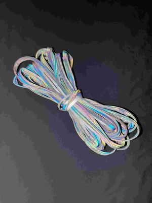 20mm 10mm Ruban réfléchissant lavable en polyester irisé foncé pour vêtements High Light