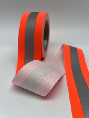 Couleur argentée rouge bande réfléchissante rétractable à la flamme haute visibilité 2,5 cm 5 cm 7,5 cm ruban réfléchissant