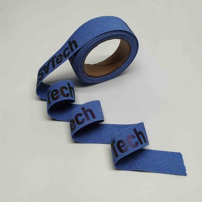 Matériau de toile élastique réfléchissante toile de coton bleu recyclée pour ceinture de sac